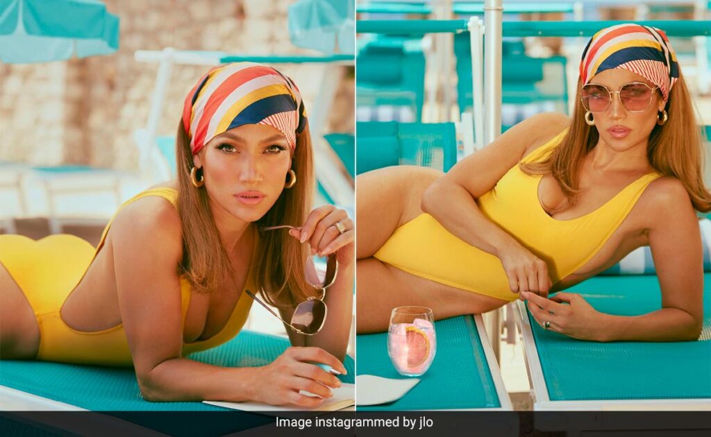 Jennifer Lopez In A Sunshine Yellow Swimsuit Touches The Boiling Point Of Summer